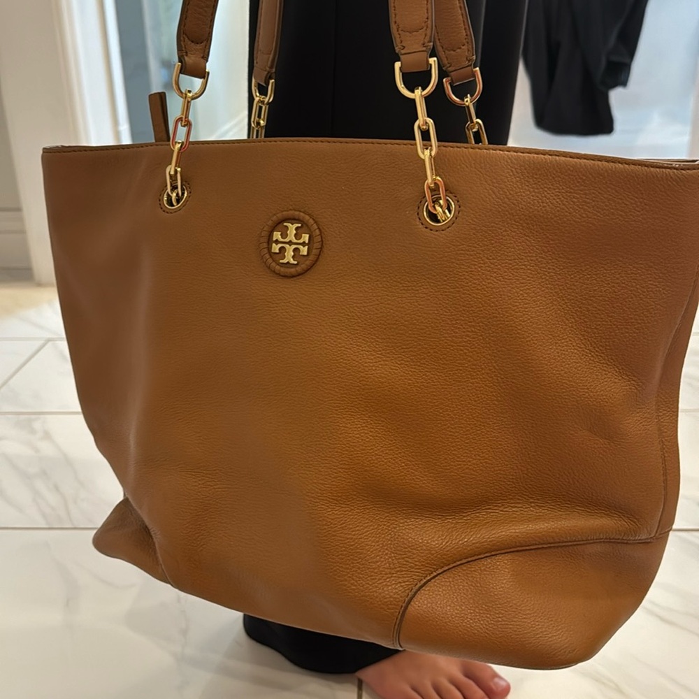 Tory Burch Whipstitch Logo Tote